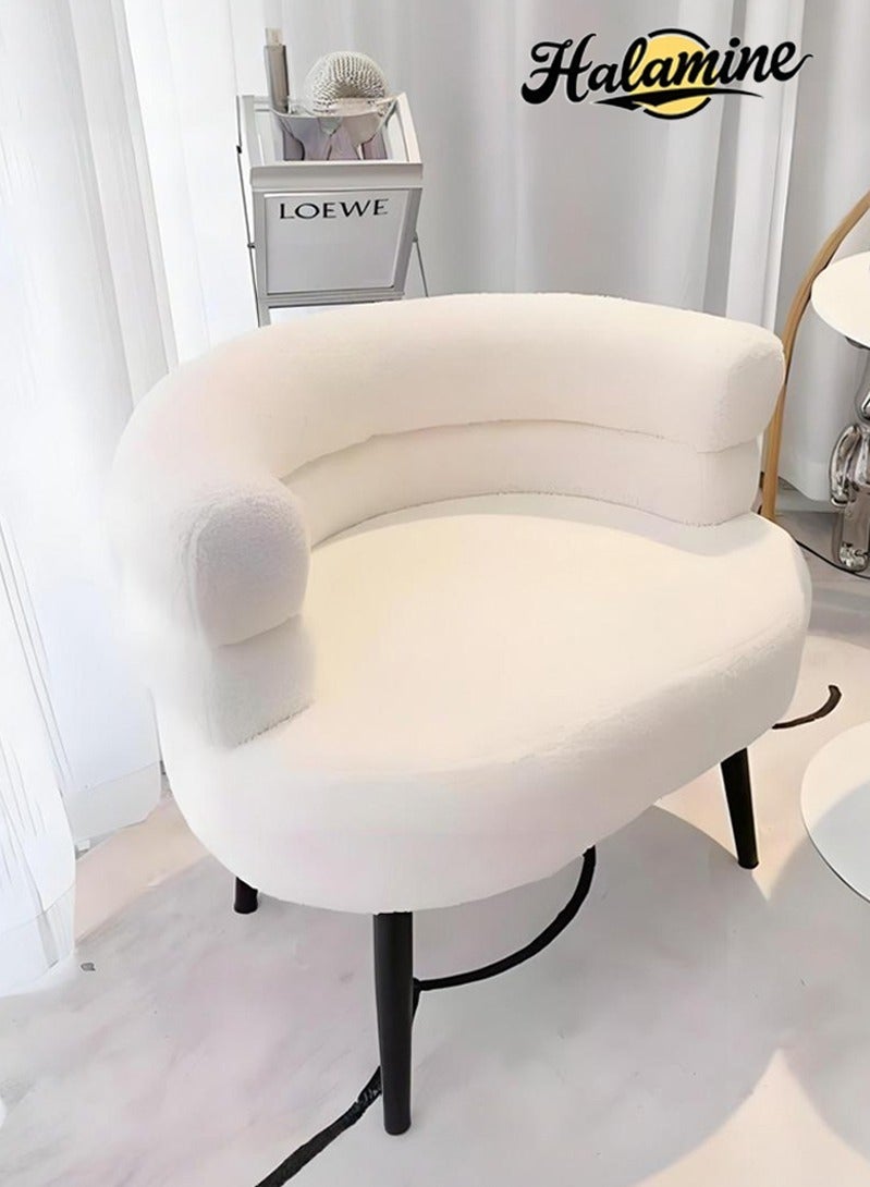 Halamine Modern Boucle  Accent Chair with Scandi-Style Legs ，Cream-Colored - Image 1